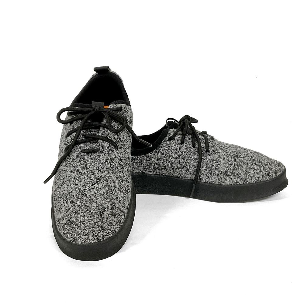 Rocket Dog Knit Sneakers Sz 8.5 Gray Marl Tongueless Lace Up Low Top Black White